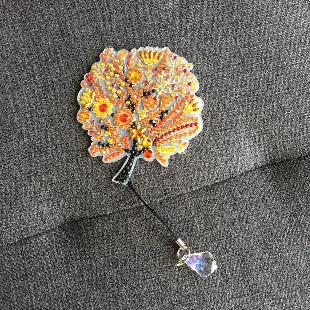 Diamond Art Fall Tree Bookmark, Colorful, Sparkly, Bling (ORANGE) - Picture 7 of 16